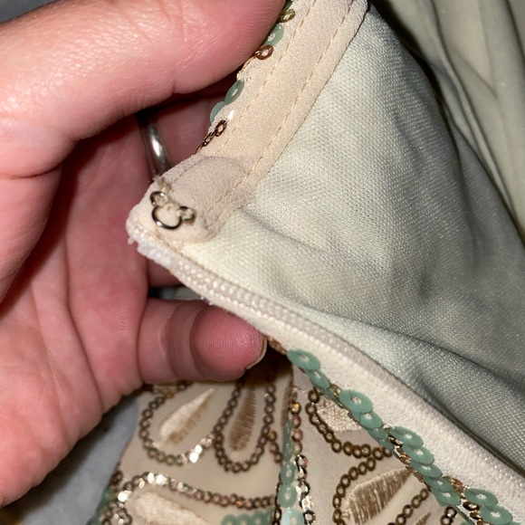 Teal and white sequin skirt - Picture 5 of 8